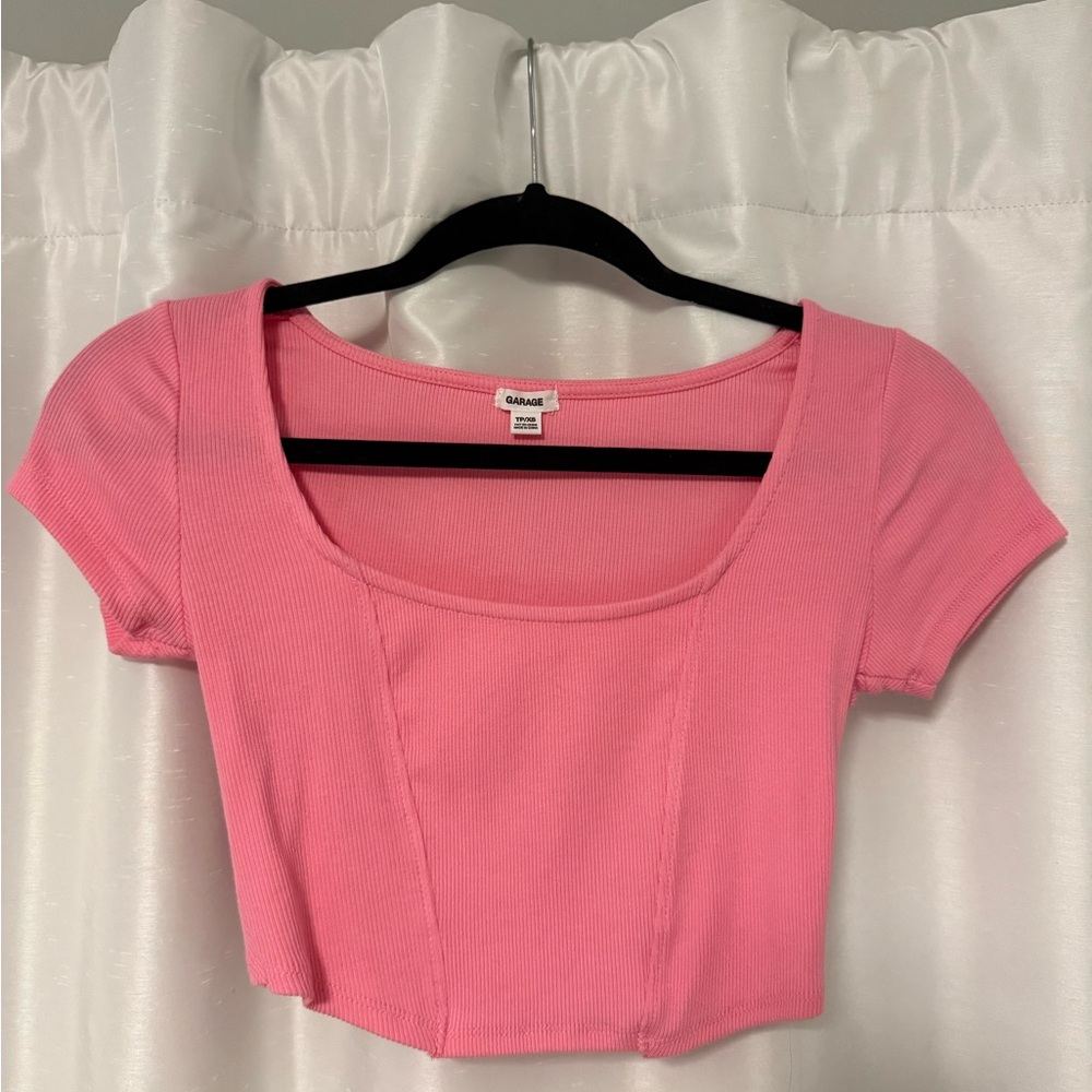 Garage Pink Ribbed Bodysuit